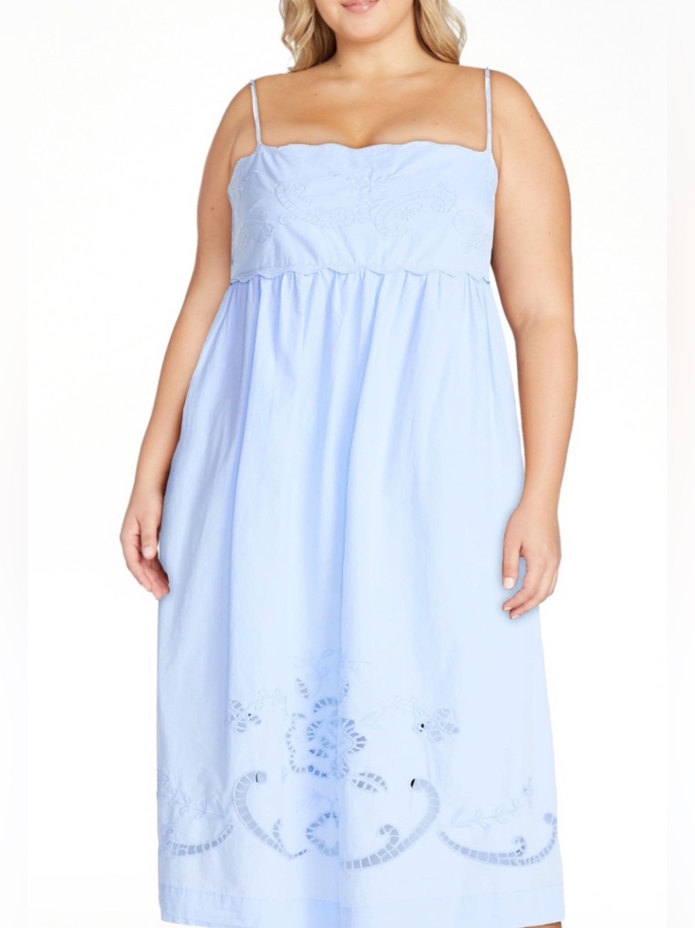 Free Assembly Women’s Embroidered Cotton Midi Dress